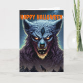 Carte Fête de l'Halloween effrayant Werewolf (Devant)