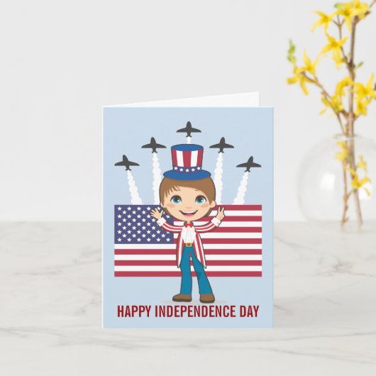 Carte Fête de l'Indépendance (Fleur jaune)