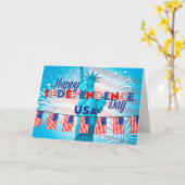 Carte Fête de l'Indépendance américaine (Fleur jaune)