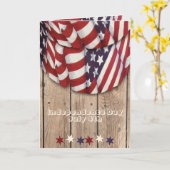 Carte Fête de l'Indépendance | Rouge, blanc et bleu (Fleur jaune)