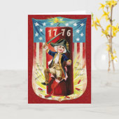 Carte Fête de l'Indépendance Vintage (Fleur jaune)