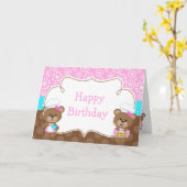 Carte Fête de l'ours chef cuisinier (Fleur jaune)