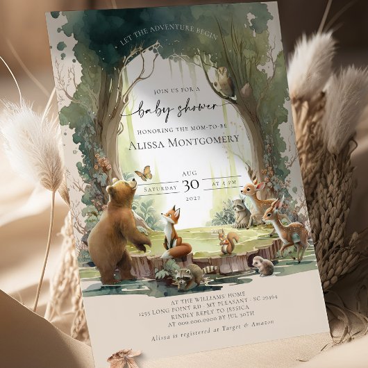 Carte Fête de naissance en forêt : l'aventure commence !