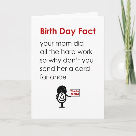 Carte Fête de naissance fait un drôle de poème d'anniver (Devant)