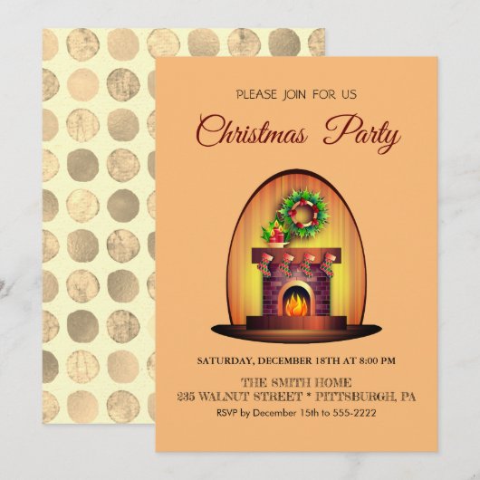 Carte Fête de Noël à la maison (Devant / Derrière)