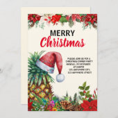 Carte Fête de Noël Ananas, Fête de Noël Tropicale (Devant / Derrière)