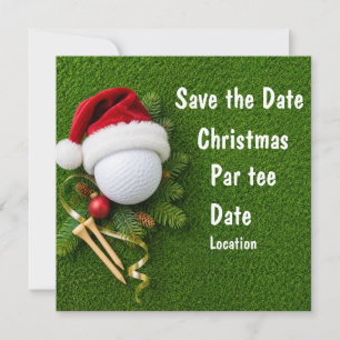 Carte Fête de Noël de golf, sauvegardez la date sur l'he