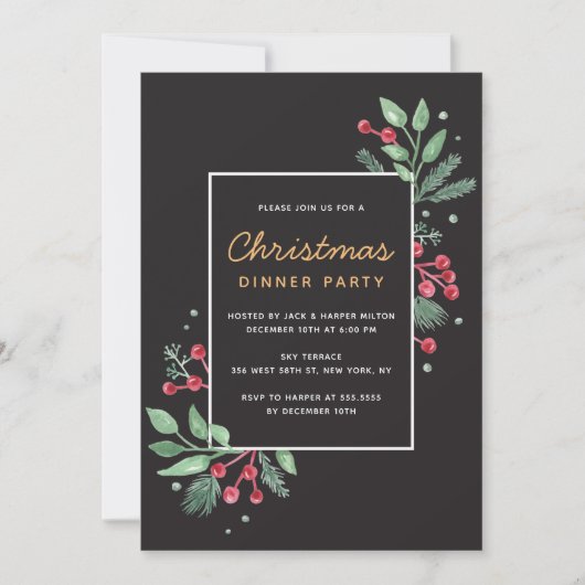 Carte Fête de Noël des Berries d'hiver (Devant)