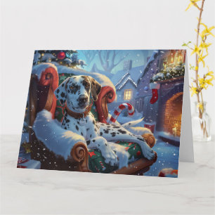 Carte Fête de Noël des Chiens de Dalmatie