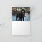 Carte Fête de Noël des chiens d'eau portugais (Intérieur)