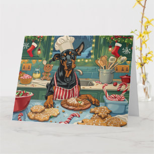Carte Fête de Noël Doberman Pinscher