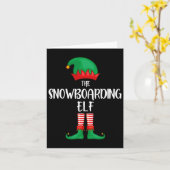 Carte Fête de Noël Elf Snowboard Famille G (Fleur jaune)
