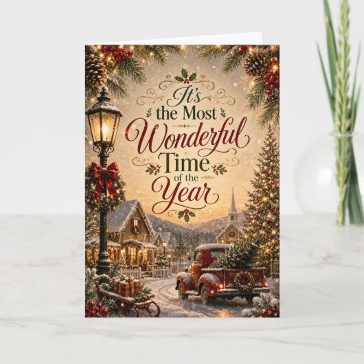 Carte Fête de Noël Merveilleuse Saison (Devant)