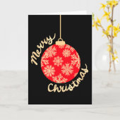 Carte Fête de Noël rouge et or (Fleur jaune)