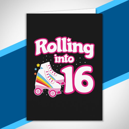 Carte Fête de patin à roulettes - Fête d'anniversaire 16