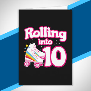 Carte Fête de patin à roulettes pour enfants - 10e anniv
