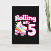 Carte Fête de patin à roulettes pour enfants - 5e annive (Devant)