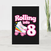 Carte Fête de patin à roulettes pour enfants - 8e annive (Devant)