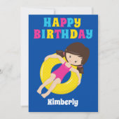 Carte Fête de piscine pour enfants sur mesure été heureu (Devant)