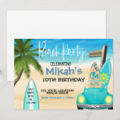 CARTE FÊTE DE PLAGE, ANNIVERSAIRE ADO, FÊTE DE BAIN (Devant / Derrière)