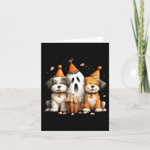 Carte Fête de pop-corn de chiens d'Halloween