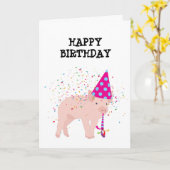 Carte Fête de porc - Animaux ayant une fête (Fleur jaune)