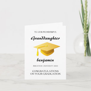 Carte Fête de remise des diplômes de la petite-fille au