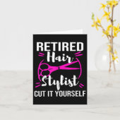 Carte Fête de retraite de coiffeur coiffeuse retraitée  (Fleur jaune)