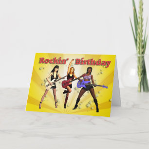 Carte Fête de Rockin avec un groupe de filles