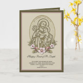 Carte Fête de saint Joseph et de l'enfant Jésus - Décor (Fleur jaune)
