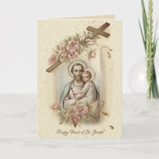 Carte Fête de Saint Joseph Prière catholique (Devant)