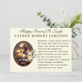 Carte Fête de Saint Joseph Prière Memorare catholique (Debout devant)