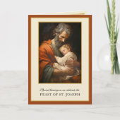 Carte Fête de Saint Joseph Prière Religieuse Jésus (Devant)