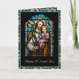 Carte Fête de Saint Joseph Vitrail Prière 