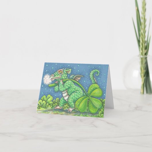 Carte Fête de Saint-Patricks BÉBÉ IRLANDAIS DRAGON NOTE (Devant)