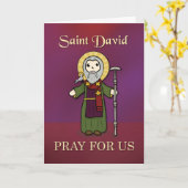 Carte Fête de St. David Simple Saint Priez Pour Nous (Fleur jaune)