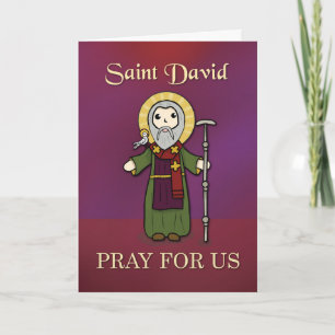 Carte Fête de St. David Simple Saint Priez Pour Nous