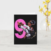 Carte Fête de taekwon pour fille noire de 9 ans (Fleur jaune)