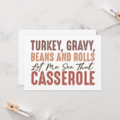 Carte Fête de Thanksgiving (Devant/Arrière en situation)