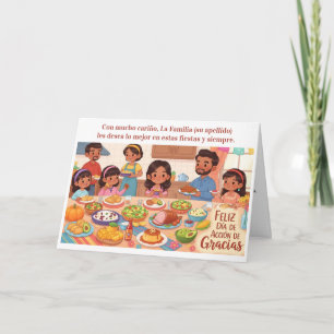 Carte Fête de Thanksgiving - Famille Hispanique
