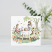 Carte Fête de thé mère fille (Debout devant)