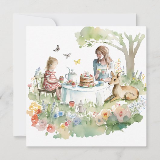 Carte Fête de thé mère fille (Dos)