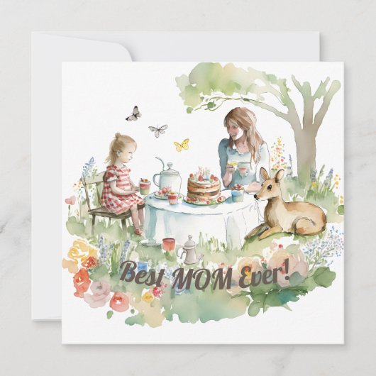 Carte Fête de thé mère fille (Devant)