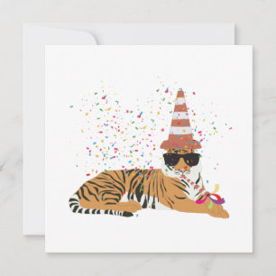 Carte Fête de Tigre - Animaux faisant la fête