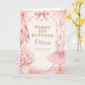Carte Fête de tutu de ballet rose (Fleur jaune)