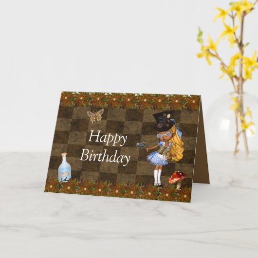 Carte Fête de Wonderland (Fleur jaune)