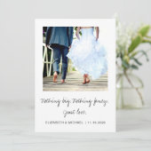 Carte Fête d'Elopement Minimale Plus tard Mariage photo (Debout devant)