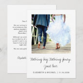 Carte Fête d'Elopement Minimale Plus tard Mariage photo (Devant / Derrière)