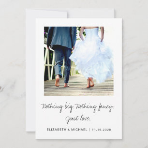 Carte Fête d'Elopement Minimale Plus tard Mariage photo