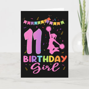Carte Fête des 11 ans de Cheerleading Fille de 11 ans